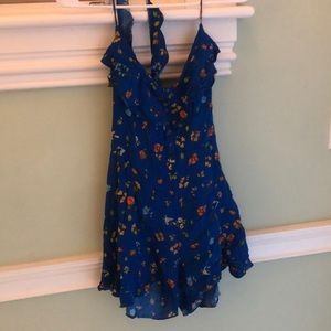 Blue floral romper